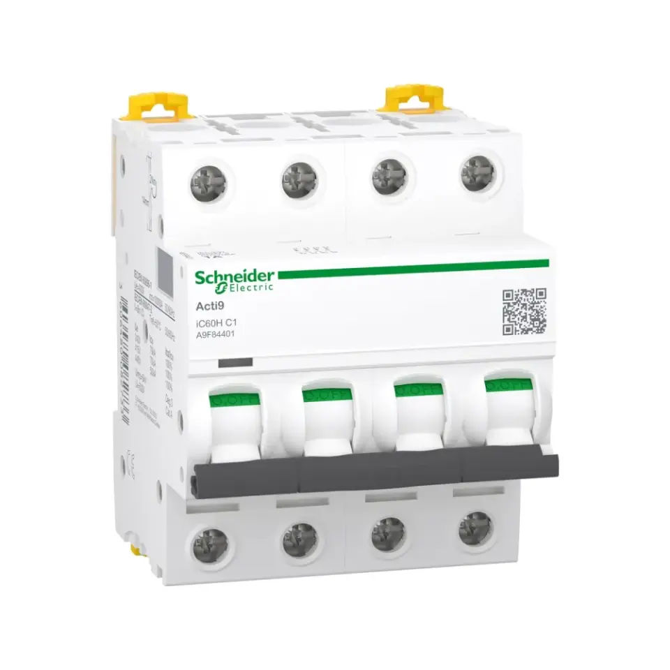 Schneider Electric A9F84401, Acti 9 iC60H, 1 Amper, 4 Kutuplu, C Tipi, Otomatik Sigorta, 10 kA, 4x1C