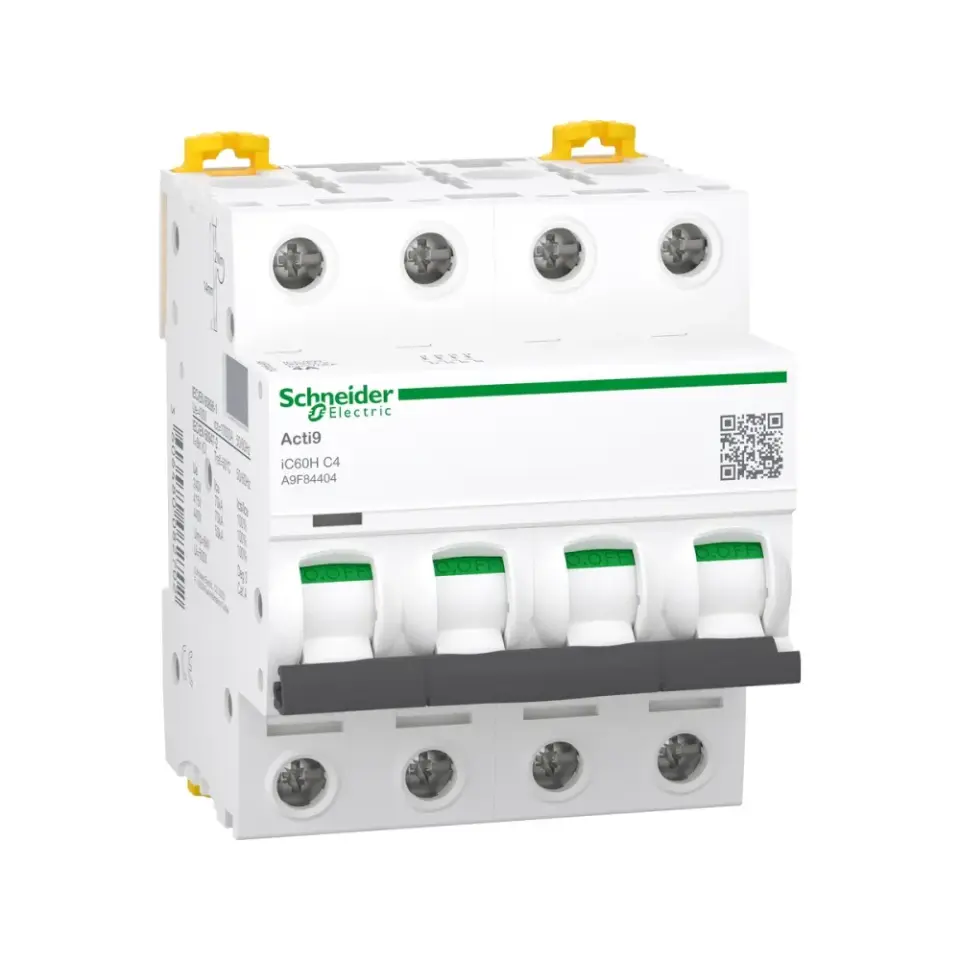 Schneider Electric A9F84404, Acti 9 iC60H, 4 Amper, 4 Kutuplu, C Tipi, Otomatik Sigorta, 10 kA, 4x4C