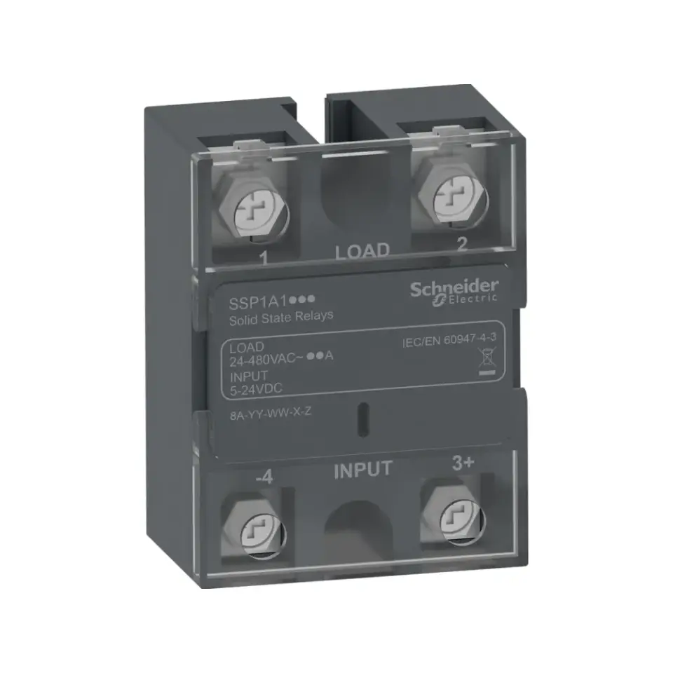 Schneider Electric SSP1A125BDE, Easy Harmony SSR, 25 Amper, Panel Tipi Solid State Röle, Kontrol Gerilimi 5-24 Volt DC, Çıkış Gerilimi 24-240 Volt AC