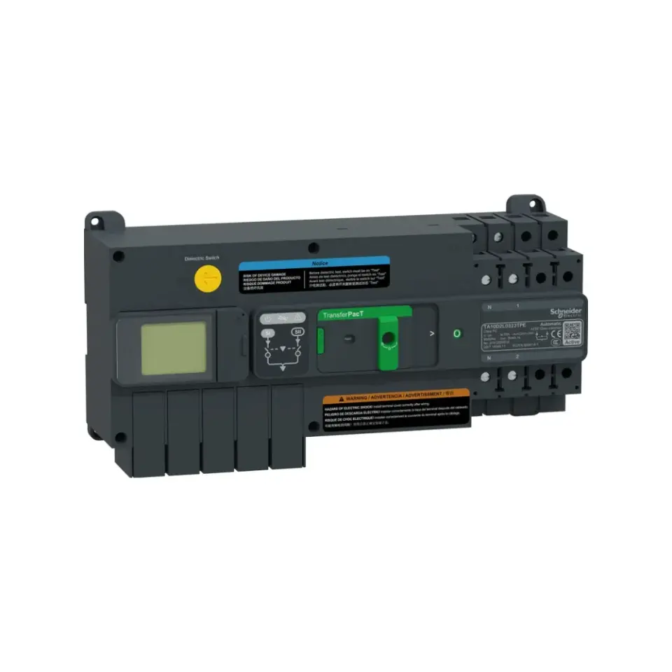 Schneider Electric TA10D2L0503TPE, TransferPacT, 50 Amper, 2 Kutuplu, Aktif Otomatik Transfer Şalteri, TA10, LCD Ekranlı