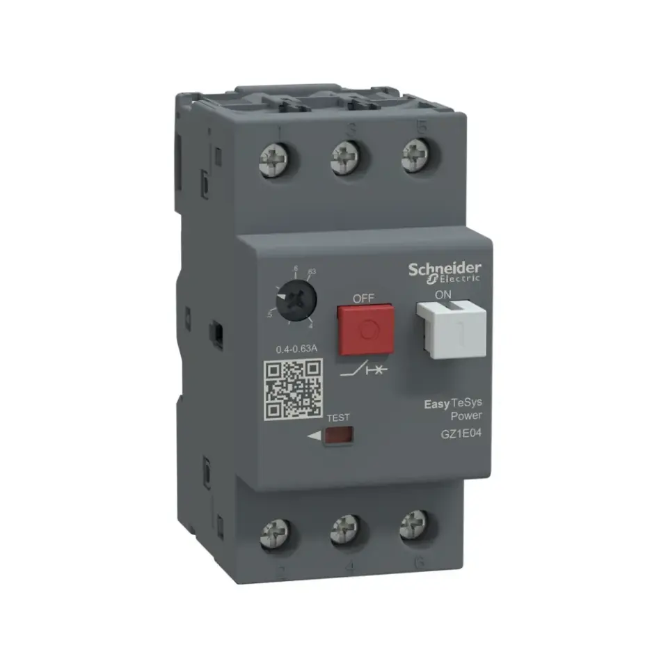 Schneider Electric GZ1E04, EasyPact TVS, 0.40-0.63 Amper, 0.12-0.18 kW, Motor Koruma Şalteri, 100 kA