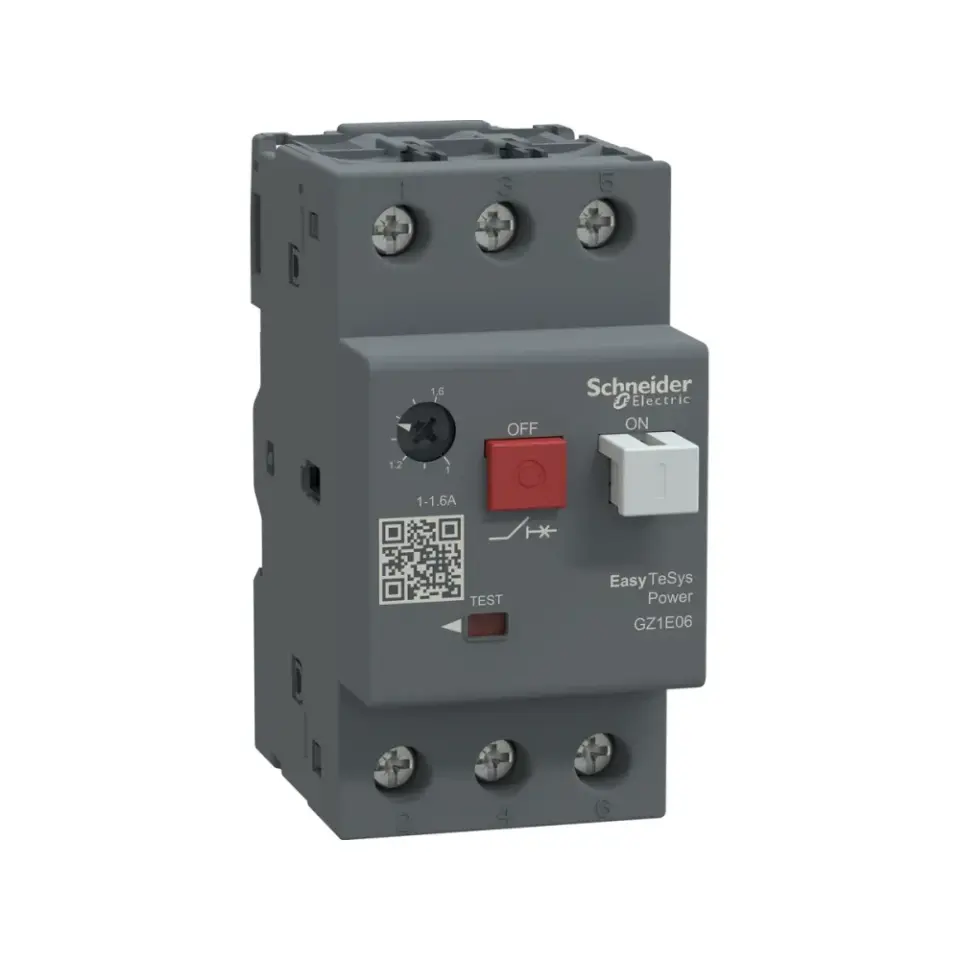 Schneider Electric GZ1E06, EasyPact TVS, 1-1.6 Amper, 0.37-0.55 kW, Motor Koruma Şalteri, 100 kA