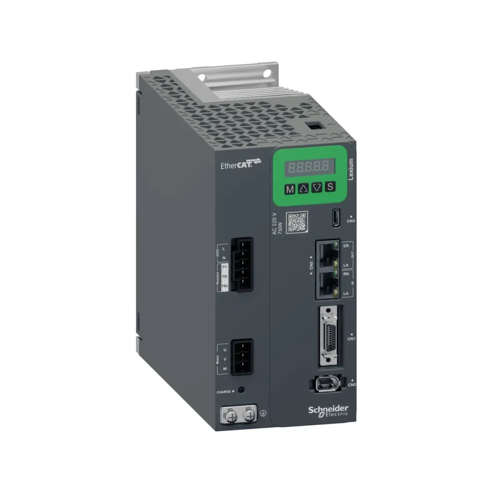 Schneider LXM18ESU07M2X, Easy Lexium 18E, 0.75 kW, Servo Sürücü, Monofaze 200-240 Volt AC, EtherCAT, STO