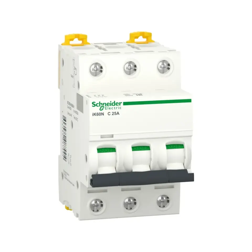 Schneider Electric A9K24325, Acti 9 iK60N, 25 Amper, 3 Kutuplu, C Tipi, Otomatik Sigorta, 6 kA, 3x25C