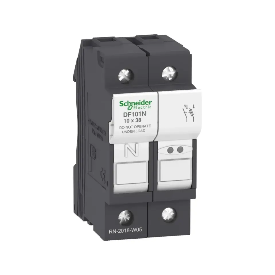 Schneider Electric DF101N, TeSys DF, 32 Amper, 2 Kutuplu, Kartuş Sigorta Yuvası, 10x38mm Sigortalar için