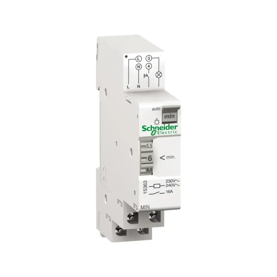 Schneider Electric 15363, Acti 9 MIN, 16 Amper, Elektromekanik Zamanlayıcı, 1-7 dk Ayarlı