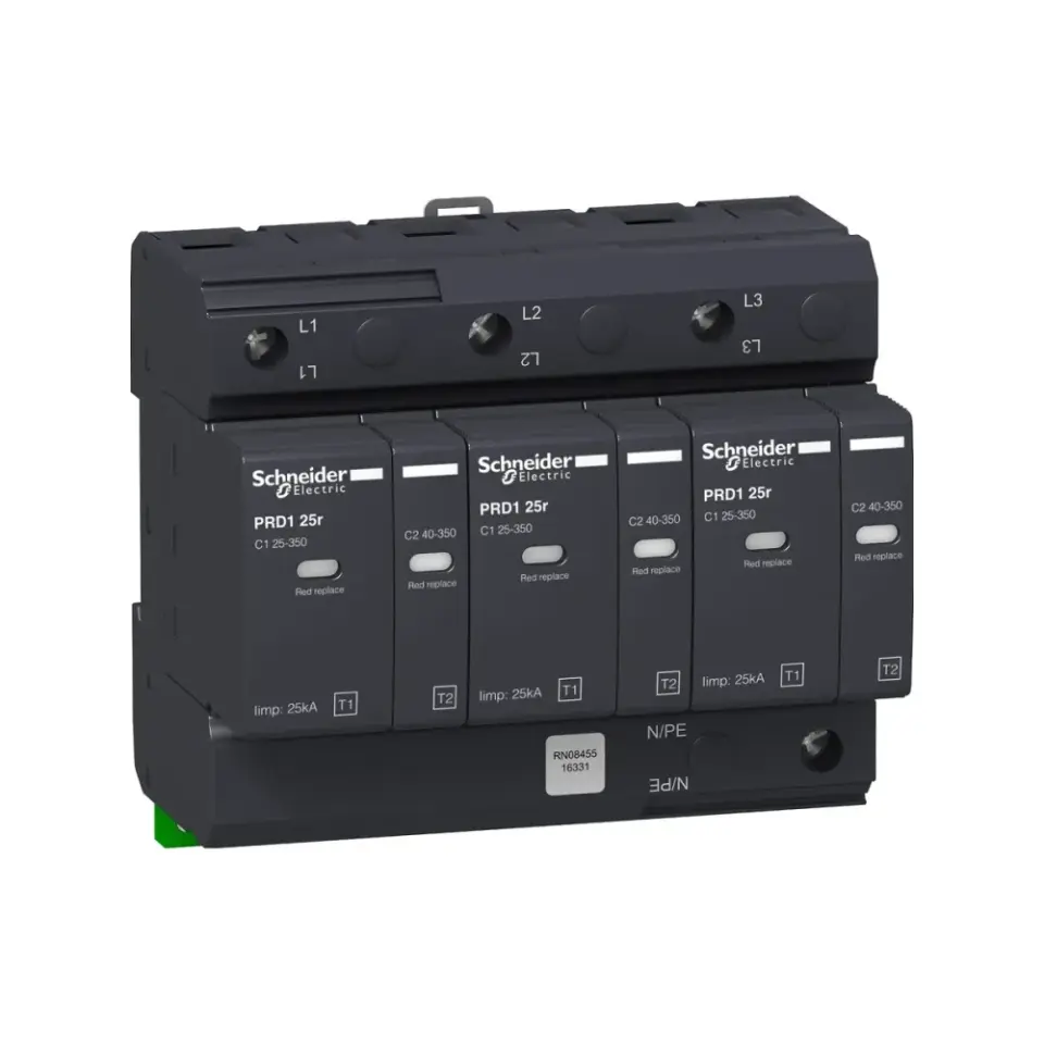 Schneider Electric 16331, Acti 9 PRD1 25r, Kartuşlu Tip, AG Parafudr, 3 Kutup, Tip 1+Tip 2, B ve C Sınıfı, 25 kA