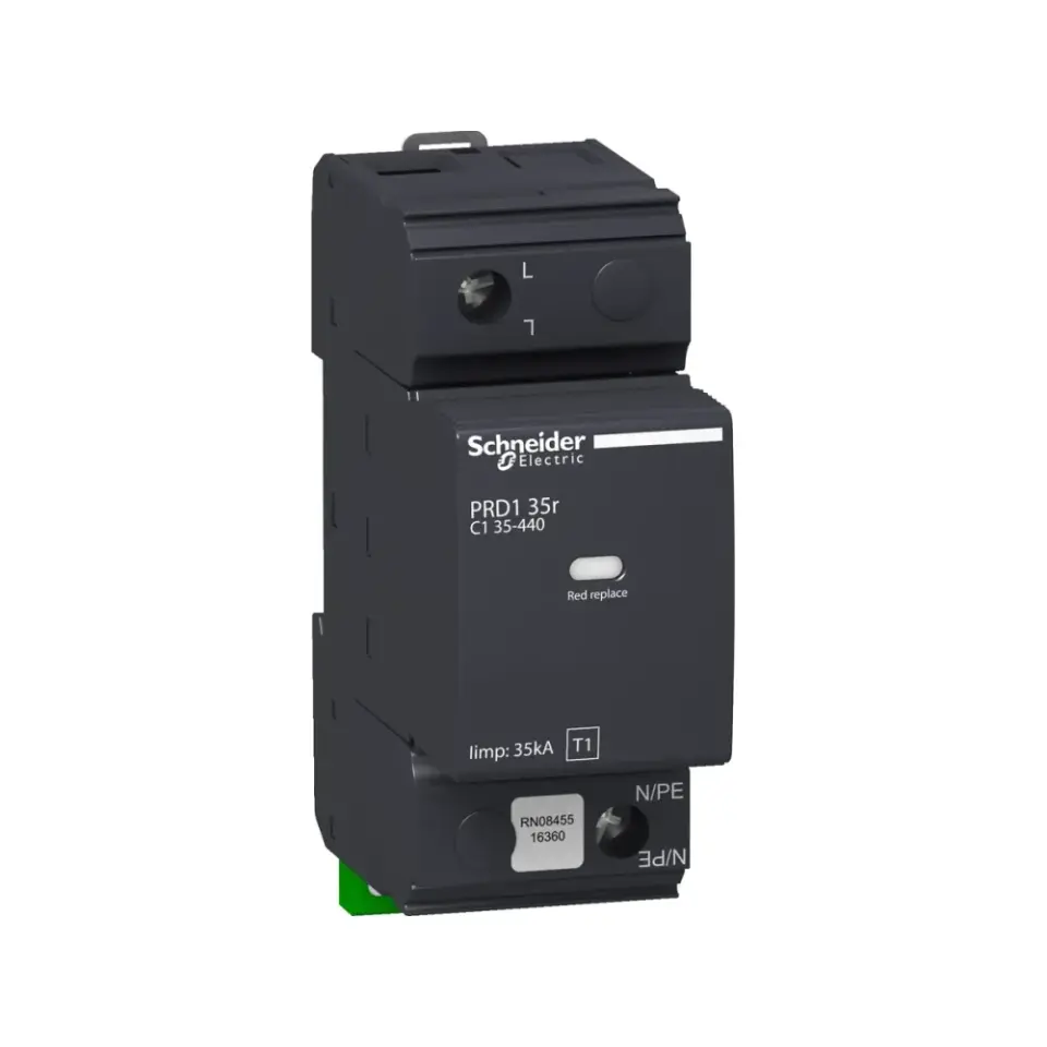 Schneider Electric 16649, Acti 9 PRD1 35r, Kartuşlu Tip, AG Parafudr, 1 Kutup, Tip 1, B Sınıfı, 35 kA