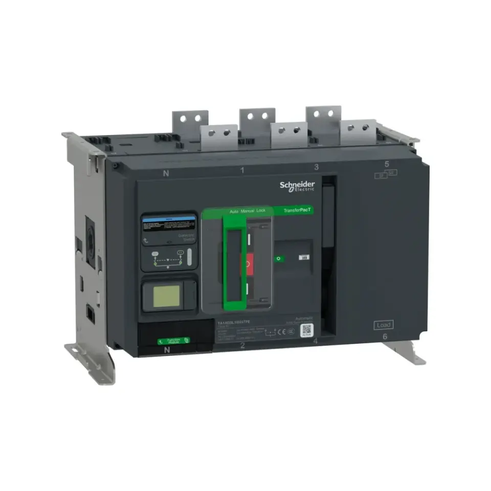 Schneider Electric TA1AD3L8004TPE, TransferPacT, 800 Amper, 3 Kutuplu, Aktif Otomatik Transfer Şalteri, TA1A, LCD Ekranlı
