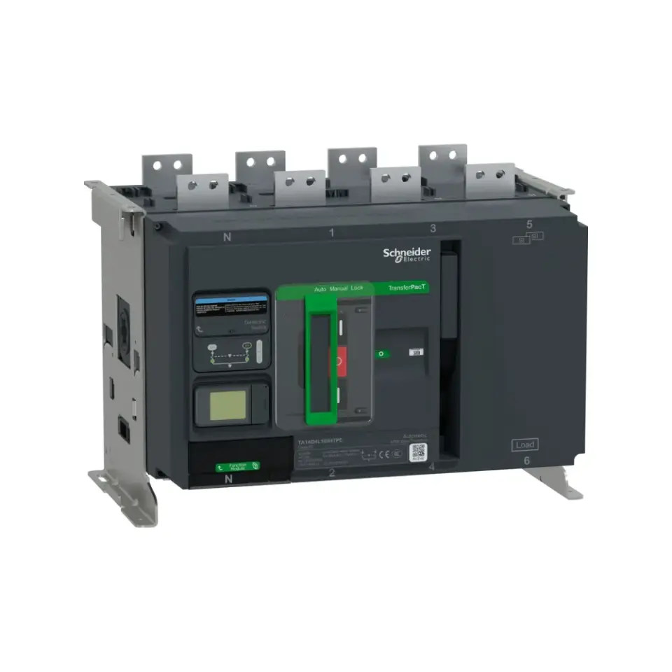 Schneider Electric TA1AD4L10H4TPE, TransferPacT, 1000 Amper, 4 Kutuplu, Aktif Otomatik Transfer Şalteri, TA1A, LCD Ekranlı