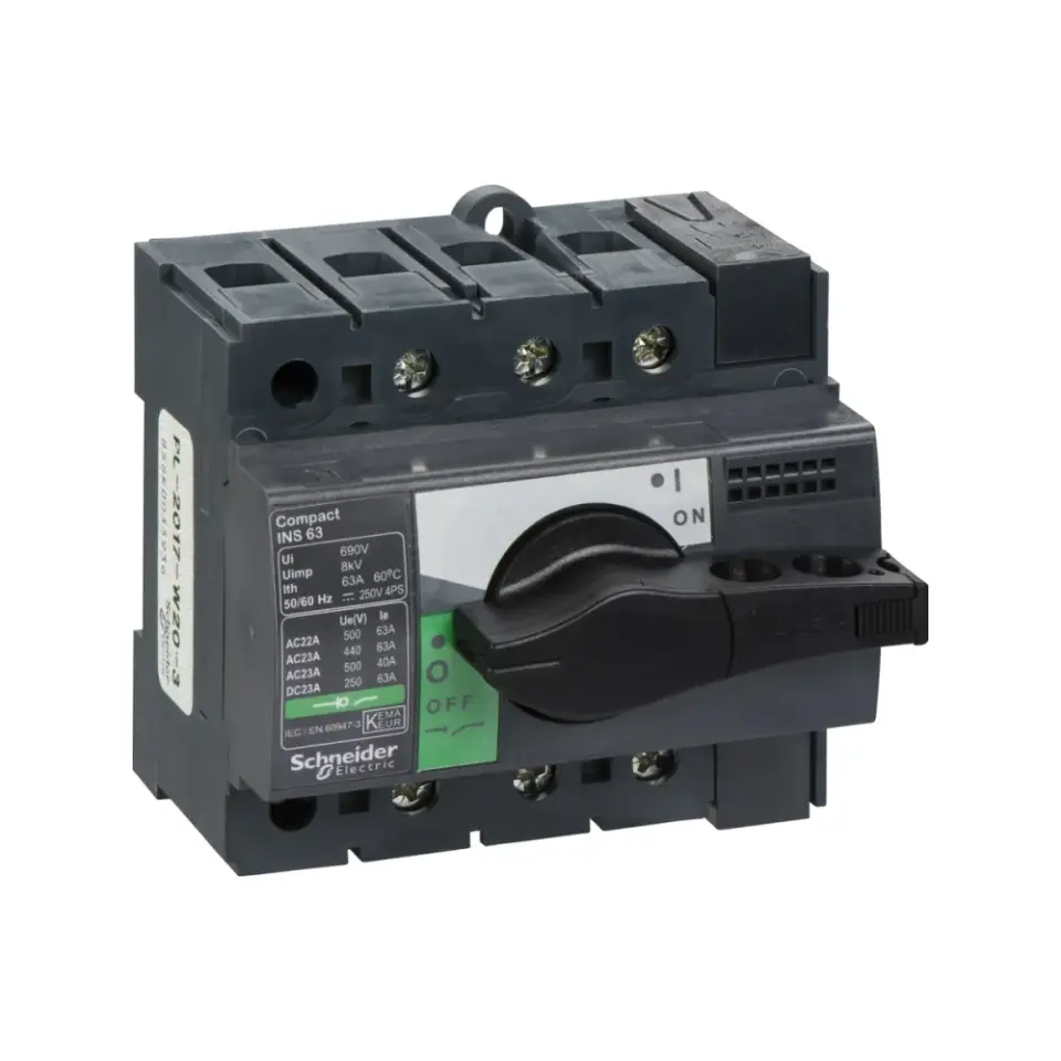 Schneider Electric 28902, ComPact INS, 63 Amper, 3 Kutuplu, Siyah Yük Ayırıcı, 15 kA, INS63