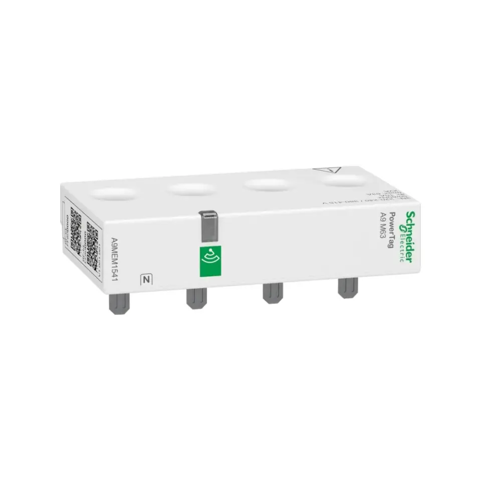 Schneider Electric A9MEM1541, Acti 9 PowerTag, 63 Amper, 4 Kutuplu, Wireless Enerji Sensörü, Üstten Montaj, Kablosuz