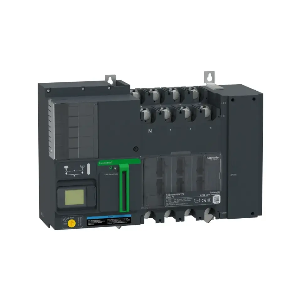 Schneider Electric TA63D4L3204TPE, TransferPacT, 320 Amper, 4 Kutuplu, Aktif Otomatik Transfer Şalteri, TA63, LCD Ekranlı