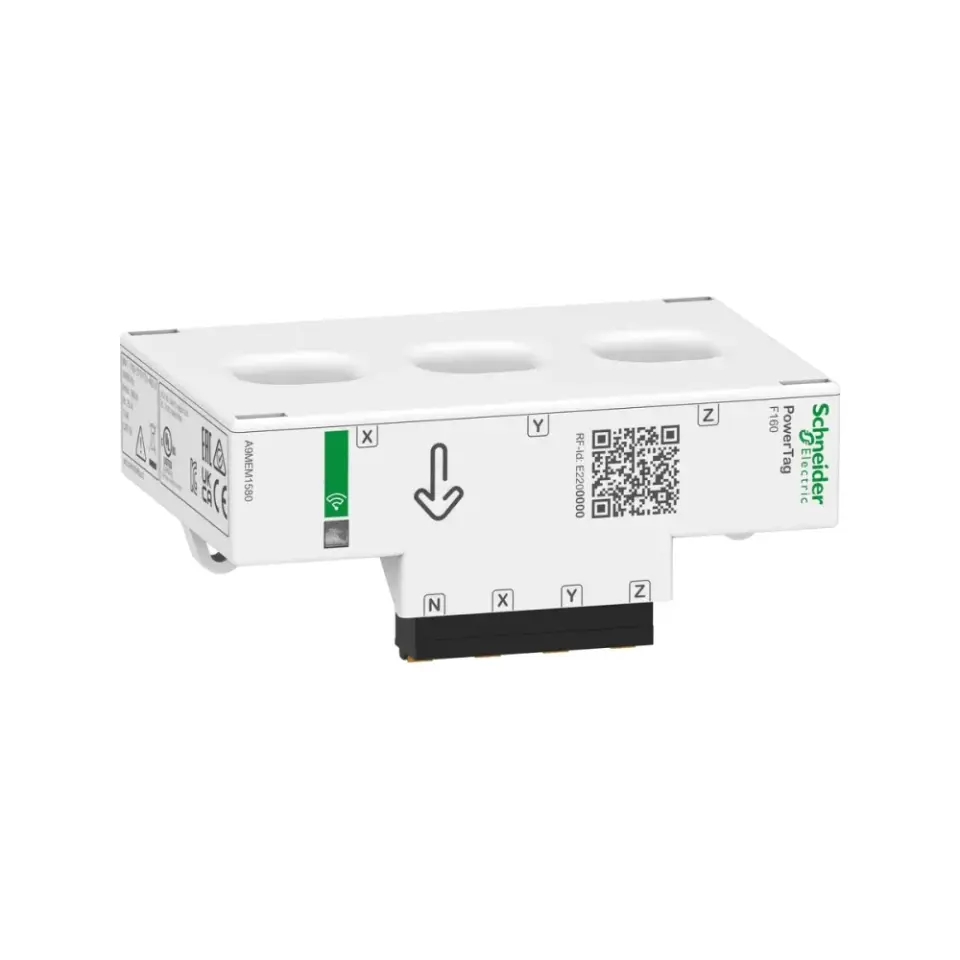 Schneider Electric A9MEM1580, Acti 9 PowerTag, 160 Amper, 4 Kutuplu, Wireless Enerji Sensörü, Üstten/Alttan Montaj, Kablolu