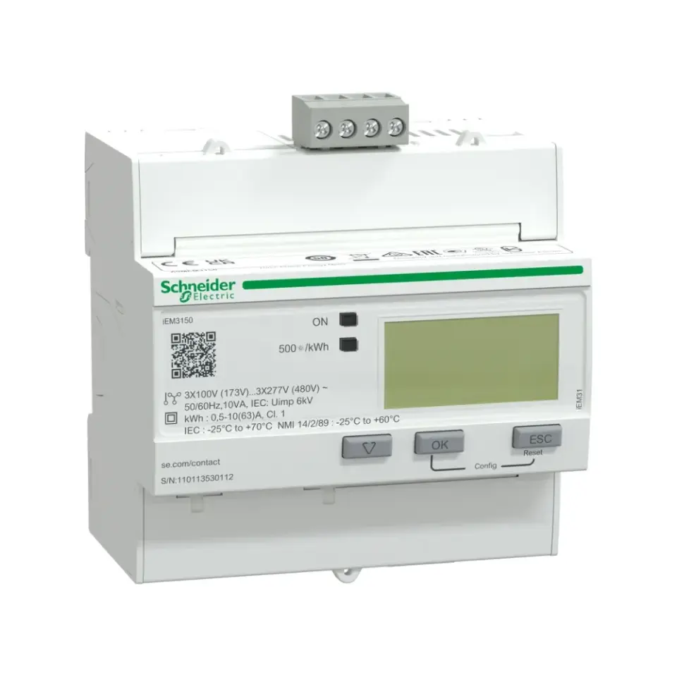 Schneider Electric A9MEM3150, Acti 9 iEM3000, 63 Amper, iEM3150, Enerji Ölçer, Modbus