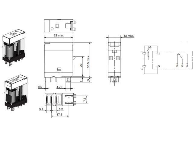 Omron G2R-1-SN 230V AC 10A Tek Kontak Ledli Röle