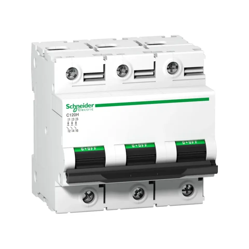 Schneider Electric A9N18469, Acti 9 C120H, 100 Amper, 3 Kutuplu, C Tipi, Otomatik Sigorta, 15 kA, 3x100C
