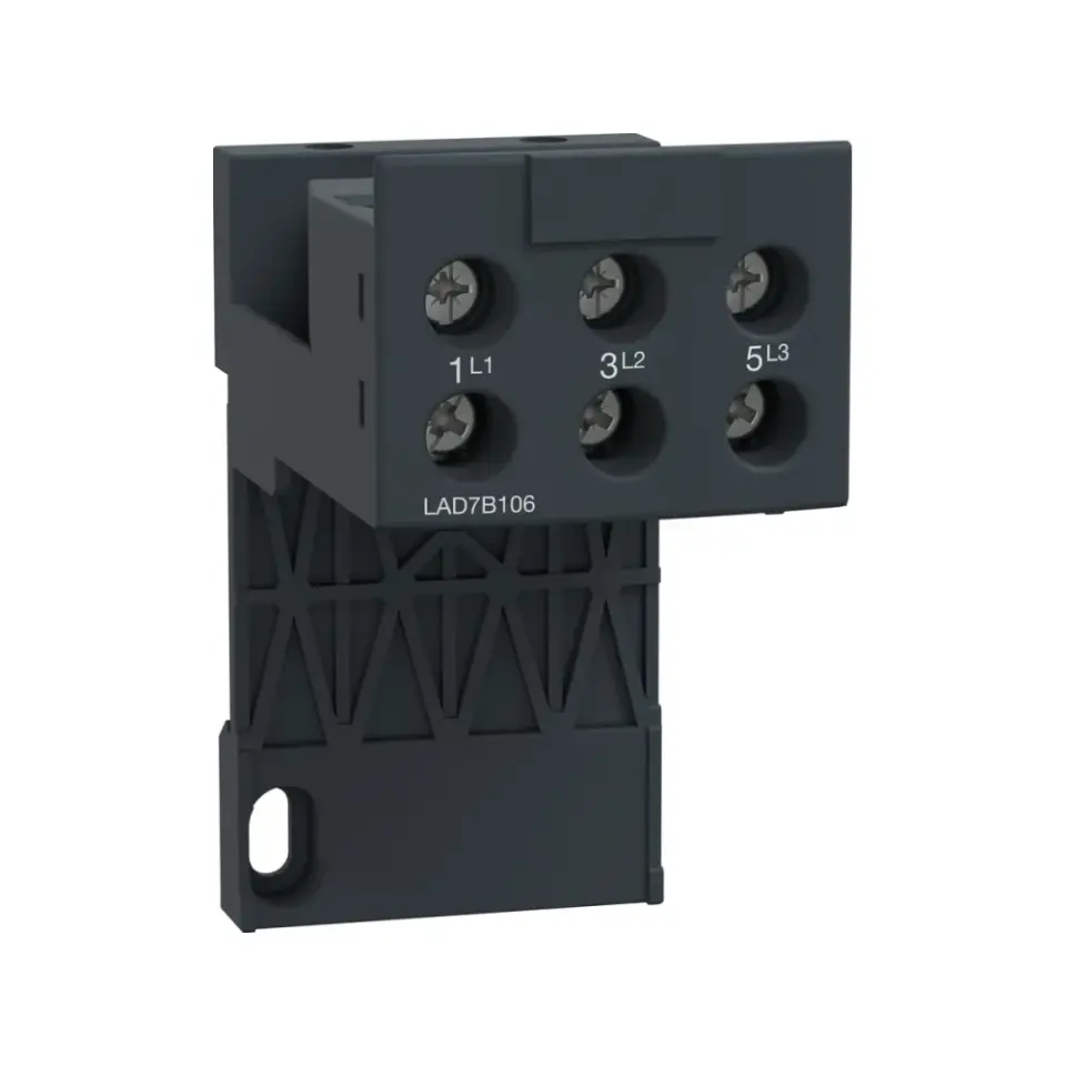 Schneider Electric LAD7B106, TeSys Deca, LRD01-D35 Termik Rölelerin Ray Montajı için Klemens Bloğu