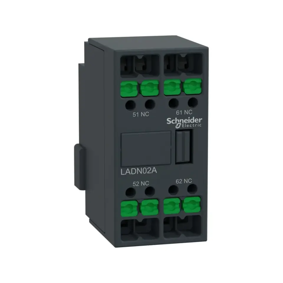 Schneider Electric LADN02A, TeSys Deca, Kontaktörler İçin Snap-in Bağlantılı Yardımcı Kontak Blok, 2NK