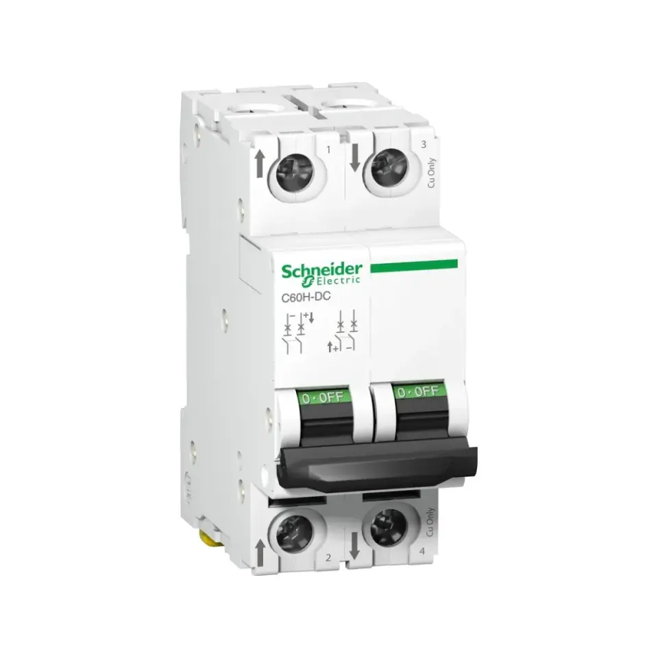 Schneider Electric A9N61526, Acti 9 C60H-DC, 6 Amper, 2 Kutuplu, C Tipi, Otomatik Sigorta, 6 kA, 2x6C