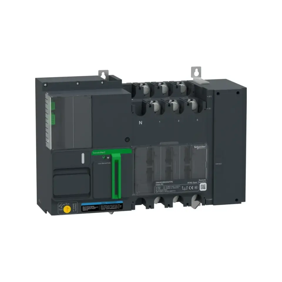 Schneider Electric TR63D3R6304TPE, TransferPacT, 630 Amper, 3 Kutuplu, Remote Otomatik Transfer Şalteri, TR63, LCD Ekranlı, Uzaktan Konrollü
