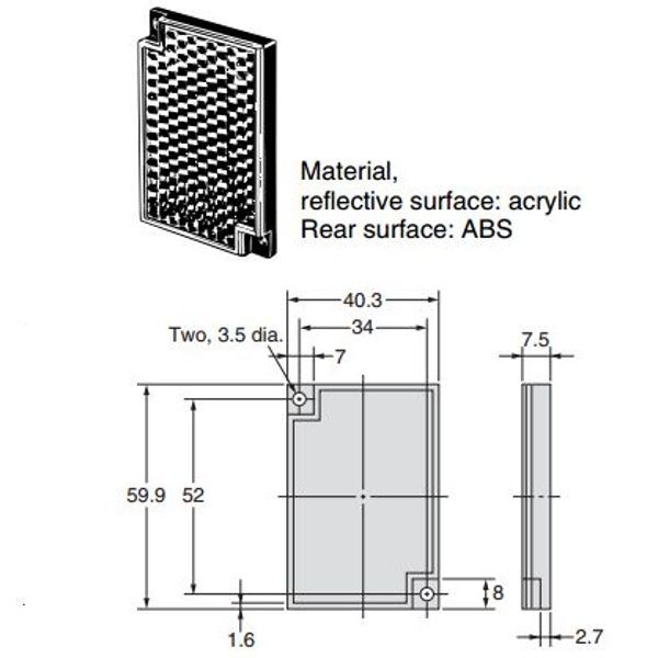 Omron E39-R1S 40x60mm Reflektör
