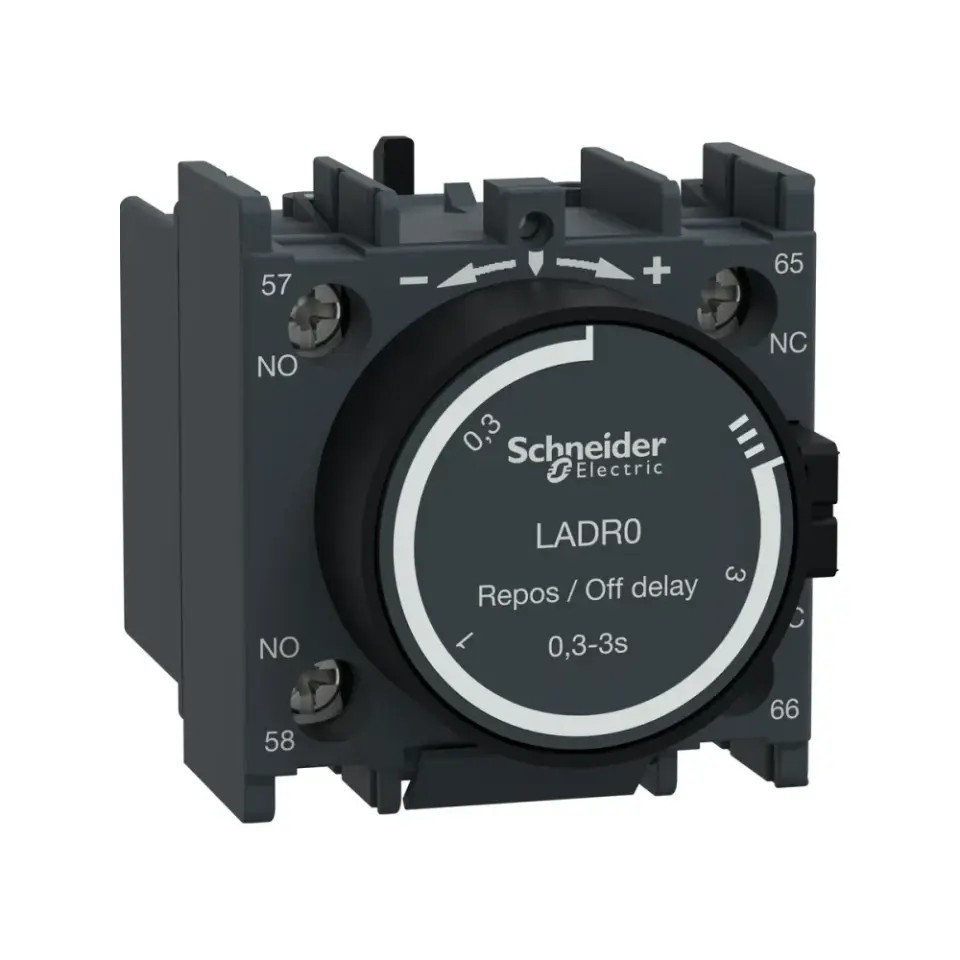 Schneider Electric LADR0, TeSys Deca, Düşmede Gecikmeli Pnömatik Zaman Rölesi, 0.1-3 sn