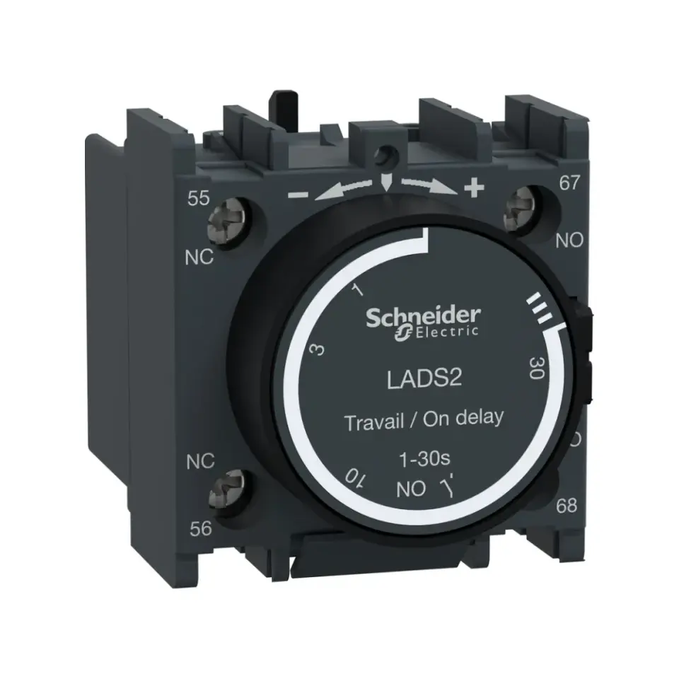 Schneider Electric LADS2, TeSys Deca, Yıldız-Üçgen Devresi için Çekmede Gecikmeli Pnömatik Zaman Rölesi, 1-30 sn