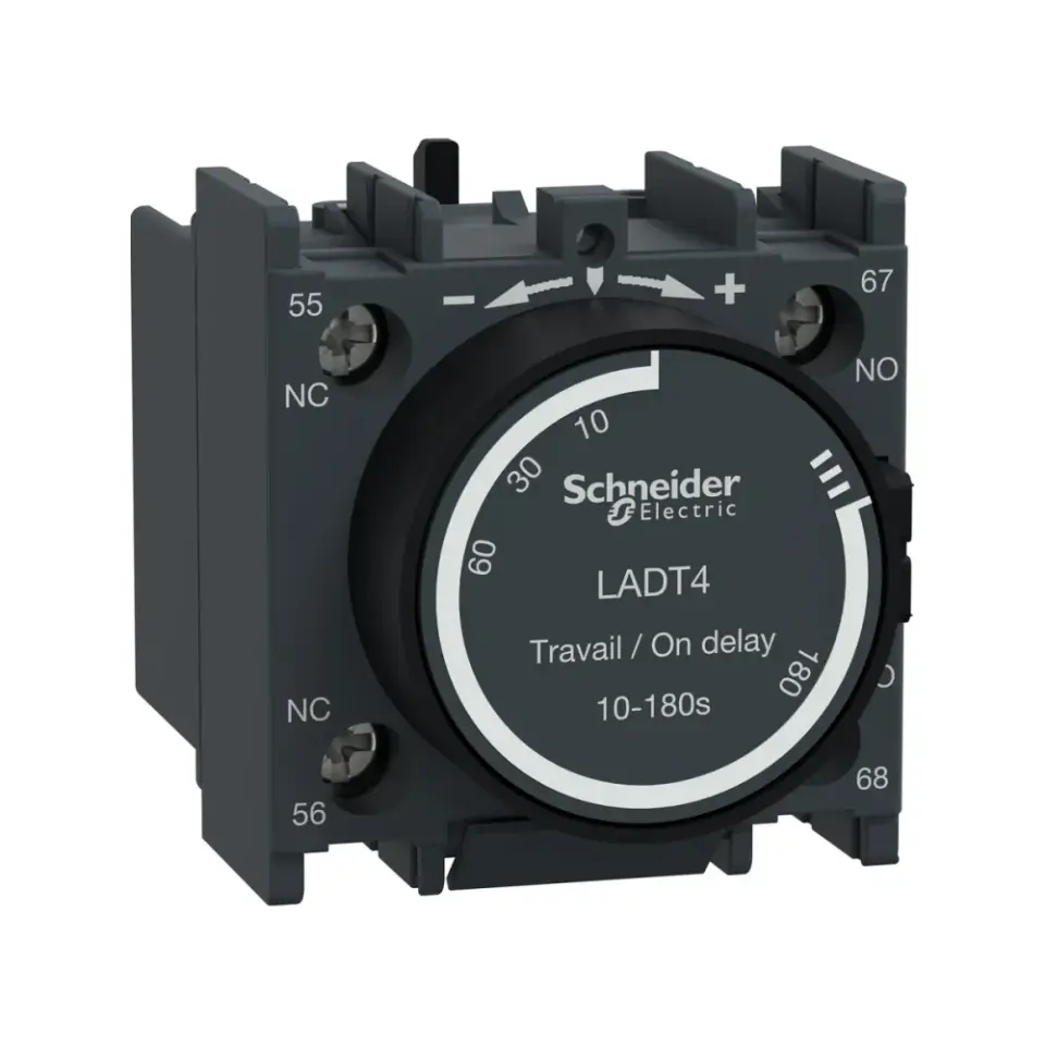 Schneider Electric LADT4, TeSys Deca, Çekmede Gecikmeli Pnömatik Zaman Rölesi, 10-180 sn