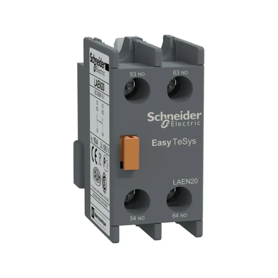 Schneider Electric LAEN20, EasyPact TVS, Kontatörler İçin Yardımcı Kontak Blok, 2NA
