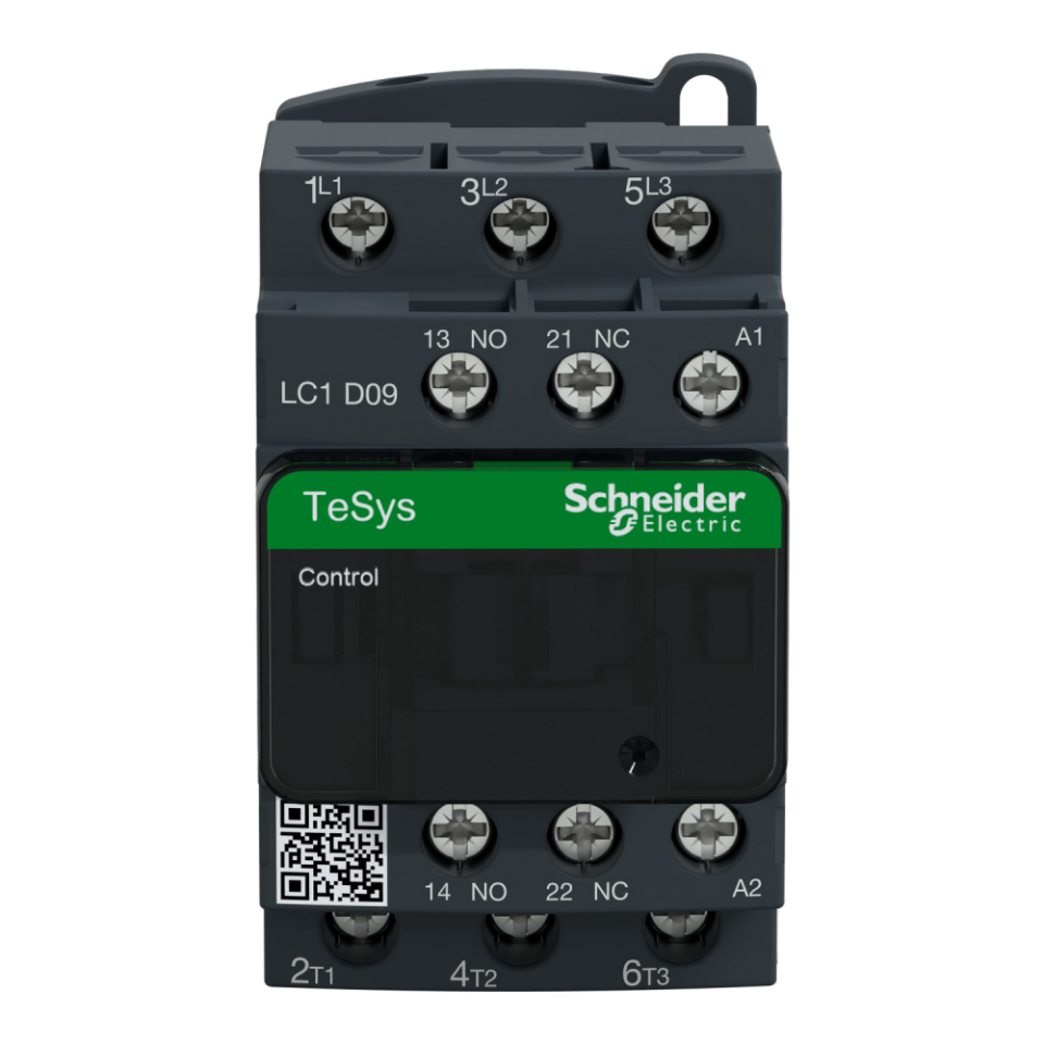 Schneider Electric LC1D09M7, TeSys Deca, 9 Amper, 4 kW, 3 Kutuplu, Kontaktör, 220 Volt AC, 1NA+1NK