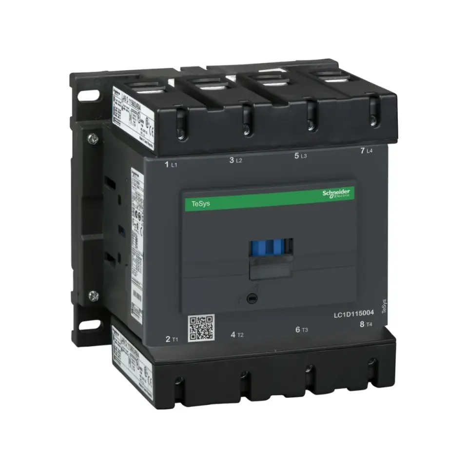Schneider Electric LC1D115004B7, TeSys Deca, 200 Amper, 4 Kutuplu, Kontaktör, 24 Volt AC, 1NA+1NK