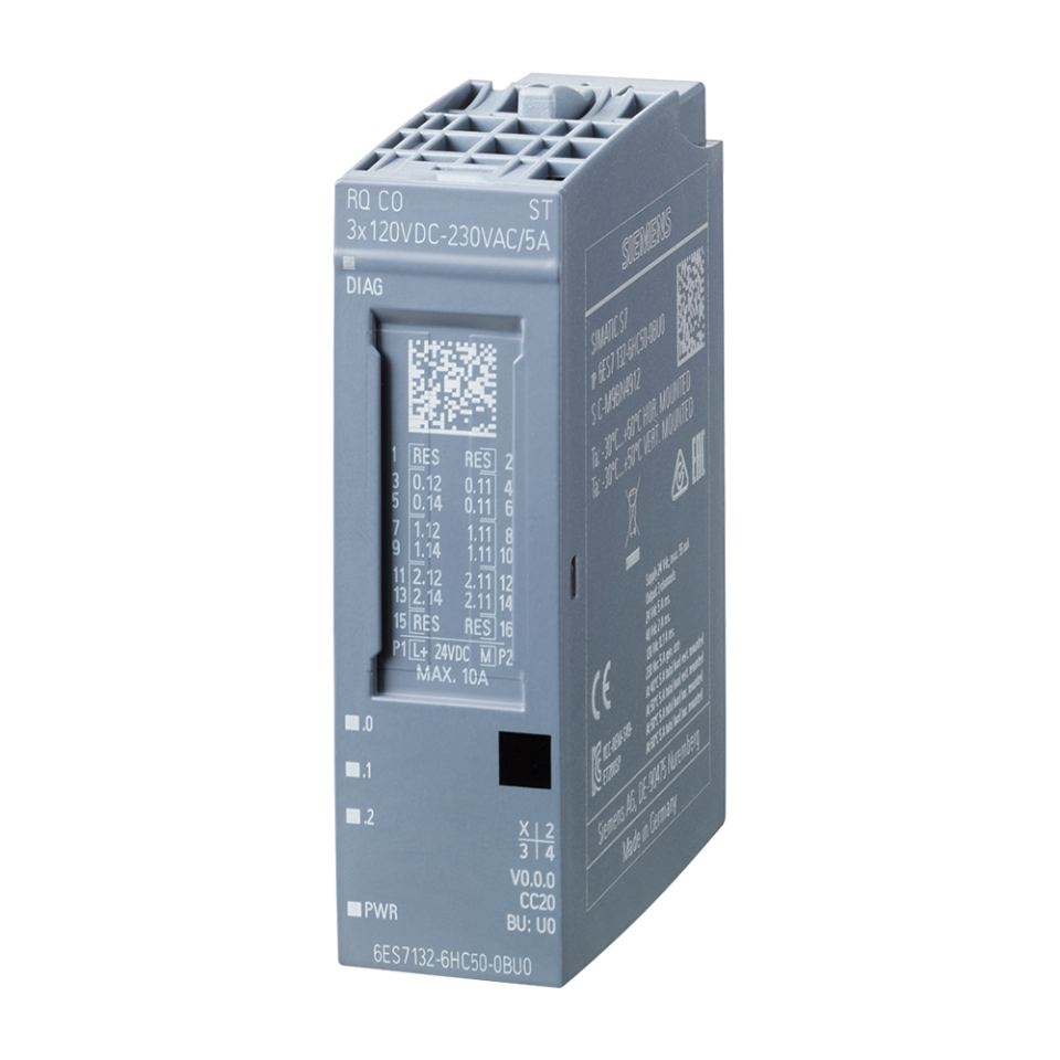 Siemens 6ES7132-6HC50-0BU0 RQ CO 3x 120V DC 230VAC/5A ST ET-200SP