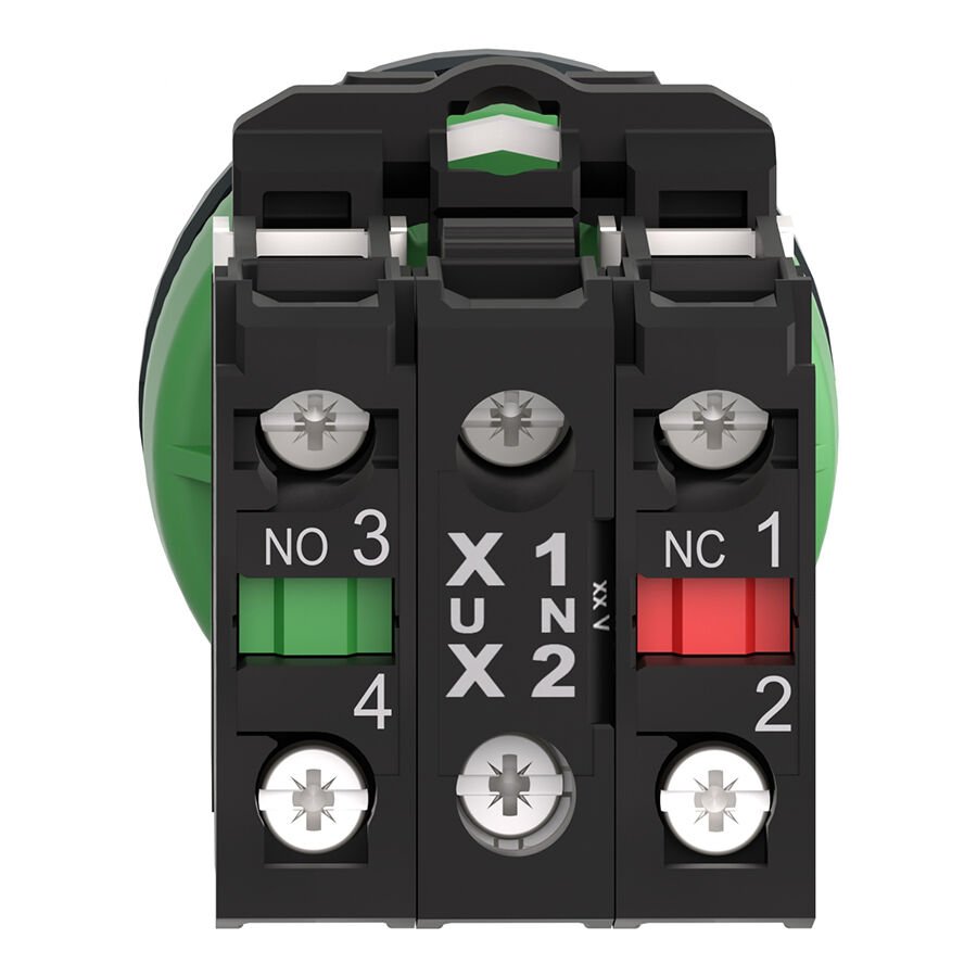 Schneider XB5FW31B5 Işıklı, yaylı butonlar LED 24 VAC /DC Yeşil 1 NA+1 NK Buton ve Akseuarları