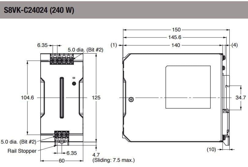 OMRON 24V DC 10A S8VK-C24024 Ray Tipi Güç Kaynağı
