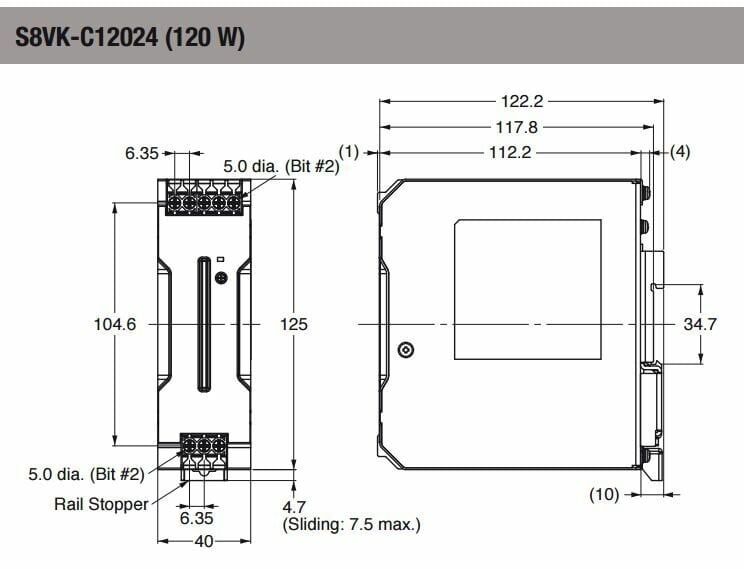 Omron 24V DC 5A S8VK-C12024 Ray Tipi Güç Kaynağı