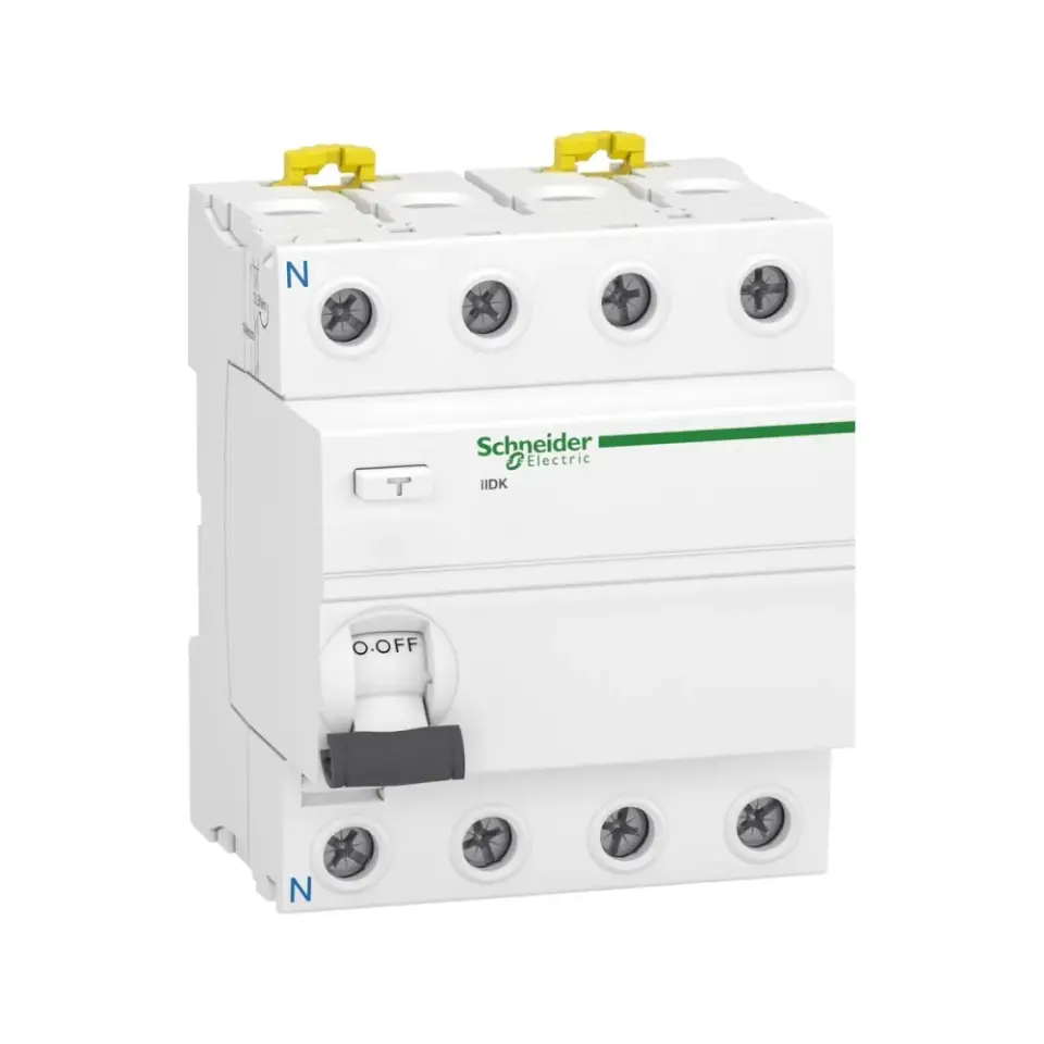 Schneider Electric A9R75440, Acti 9 iIDK, 40 Amper, 300mA, AC Tip, Kaçak Akım Koruma Rölesi, 4 Kutuplu (3 Faz+Nötr)
