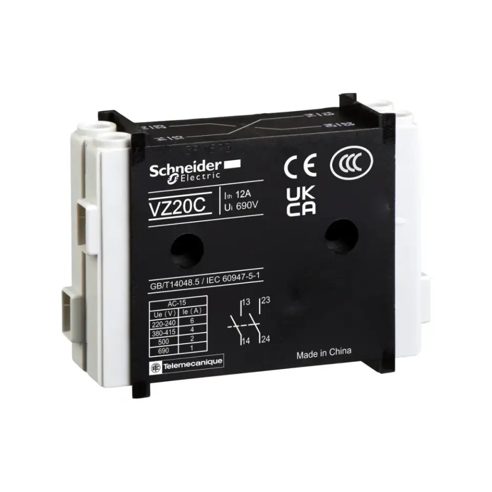 Schneider Electric VZ20, TeSys Vario, V*F Şalterler için Yardımcı Kontak, 2NA