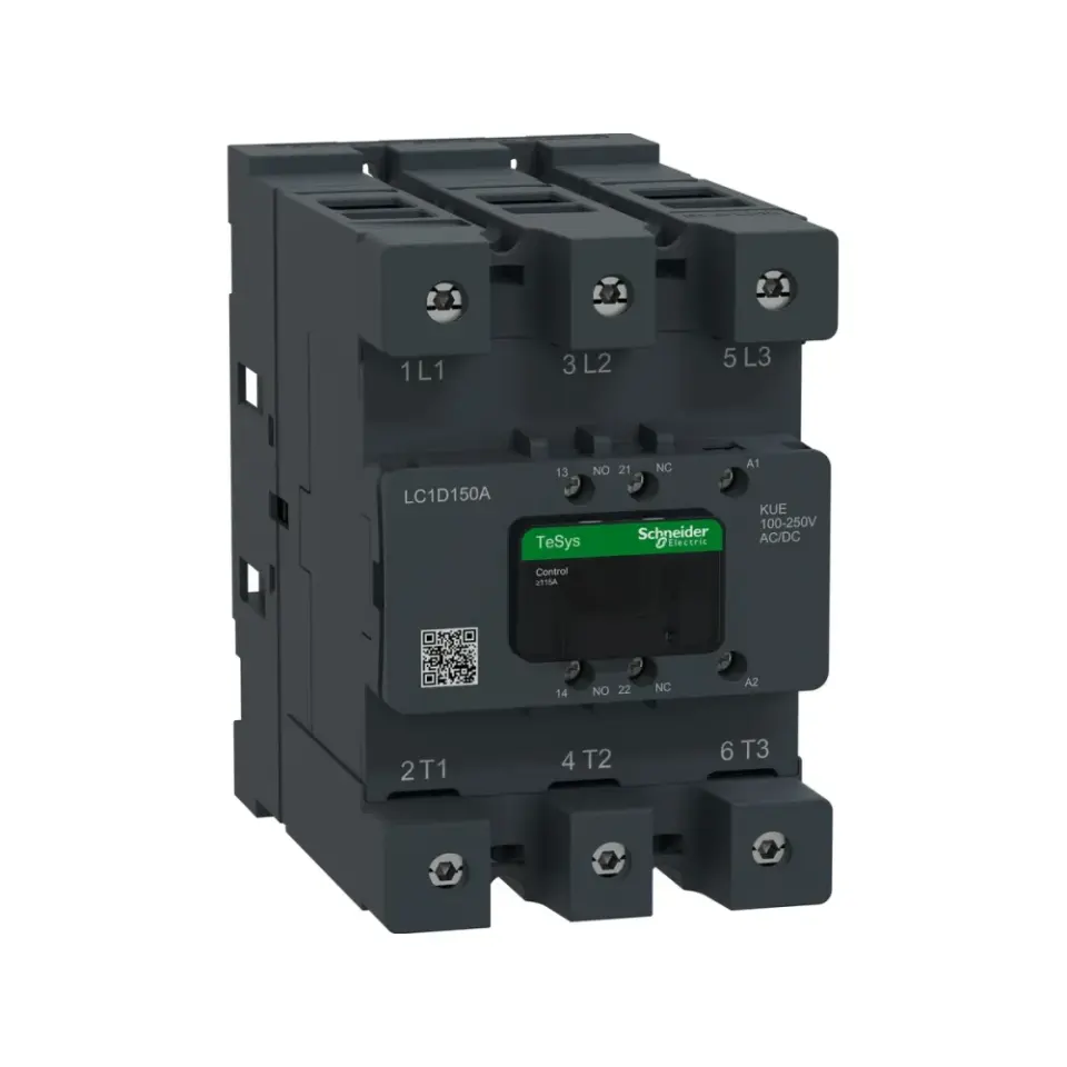 Schneider Electric LC1D150AKUE, TeSys Deca, 150 Amper, 75 kW, 3 Kutuplu, Kontaktör, 100-250 Volt AC/DC, 1NA+1NK