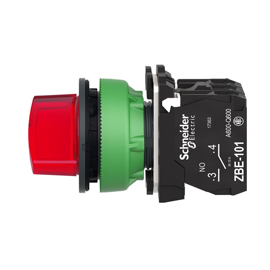 Schneider XB5FK124B5 Işıklı, mandal buton LED 24 VAC /DC Sarı 1NA+1NK Buton ve Akseuarları