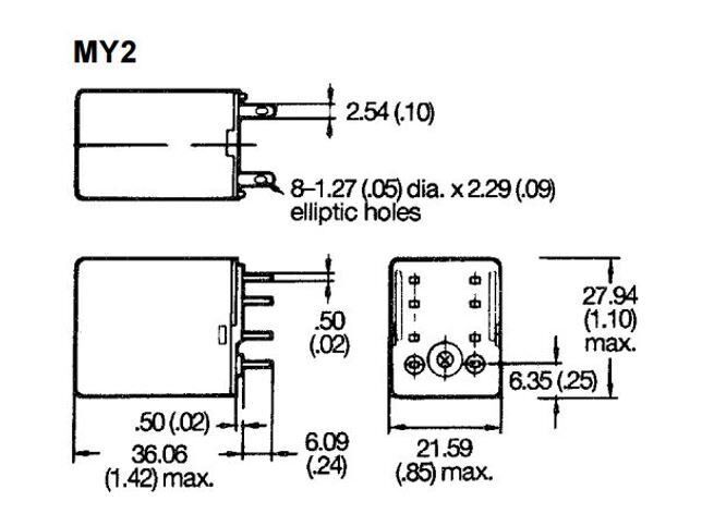 Omron MY2IN 24V DC 10A 2 Kontak Ledli Röle