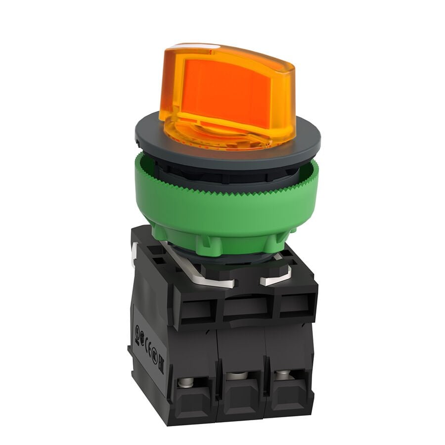 Schneider XB5FK125M5 Işıklı, mandal buton LED 230 VAC Yeşil 1NA+1NK Buton ve Akseuarları