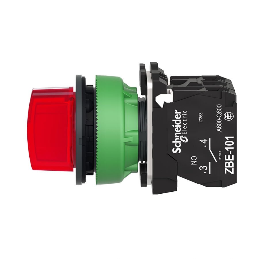 Schneider XB5FK134B5 Işıklı, mandal buton LED 24 VAC /DC Turuncu 1NA+1NK Buton ve Akseuarları