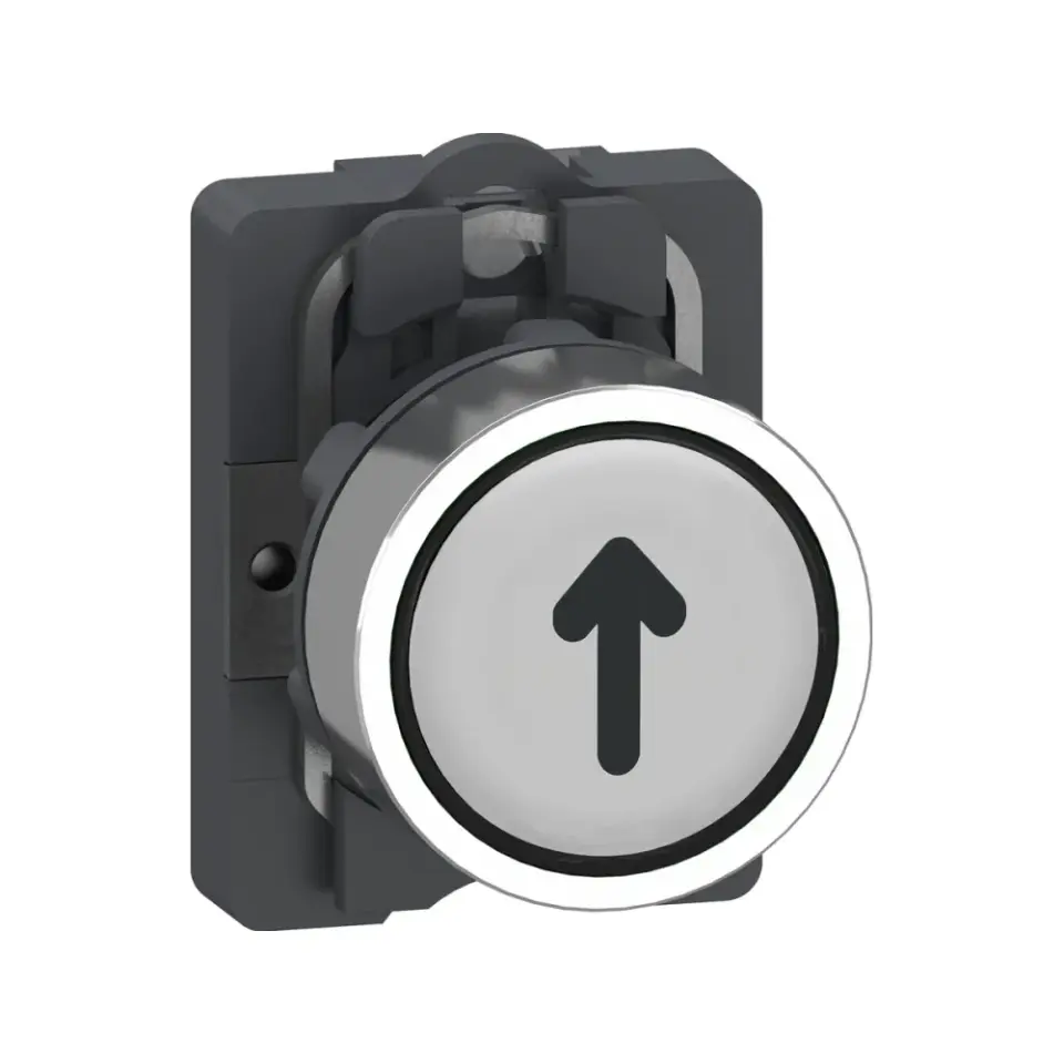 Schneider Electric XA2AA3341, Harmony Stil 2, Beyaz, Ok İşaretli Yaylı Buton, 1NA, 22mm