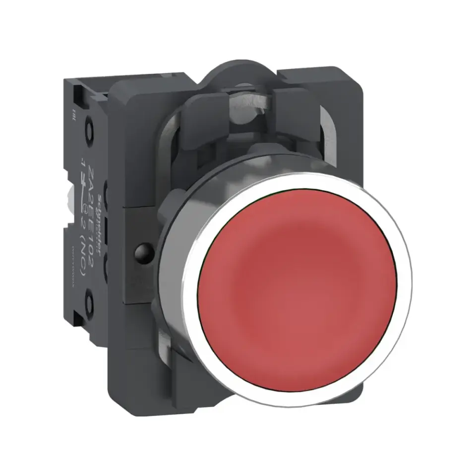 Schneider Electric XA2AA42, Harmony Stil 2, Kırmızı, Yaylı Buton, 1NK, 22mm