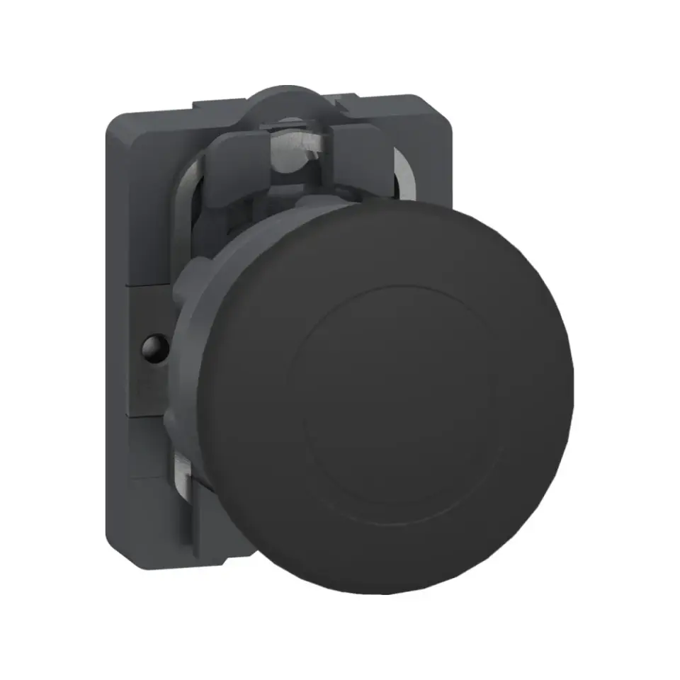 Schneider Electric XA2AC21, Harmony Stil 2, Siyah, 40mm Yaylı Mantar Buton, 1NA, 22mm