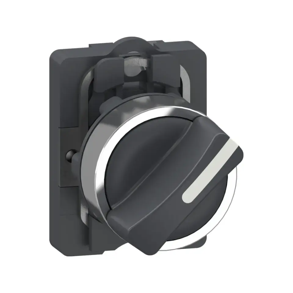 Schneider Electric XA2AD21, Harmony Stil 2, Siyah, Mandal Buton, 0-1 Konumlu, 1NA, 22mm