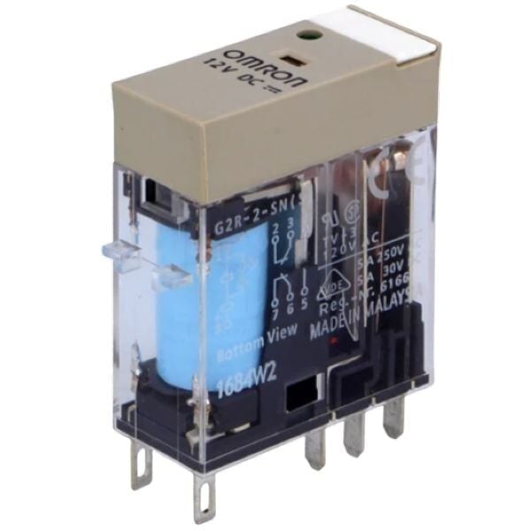 Omron G2R-2-SN 12V DC 5A Çift Kontak Ledli Röle