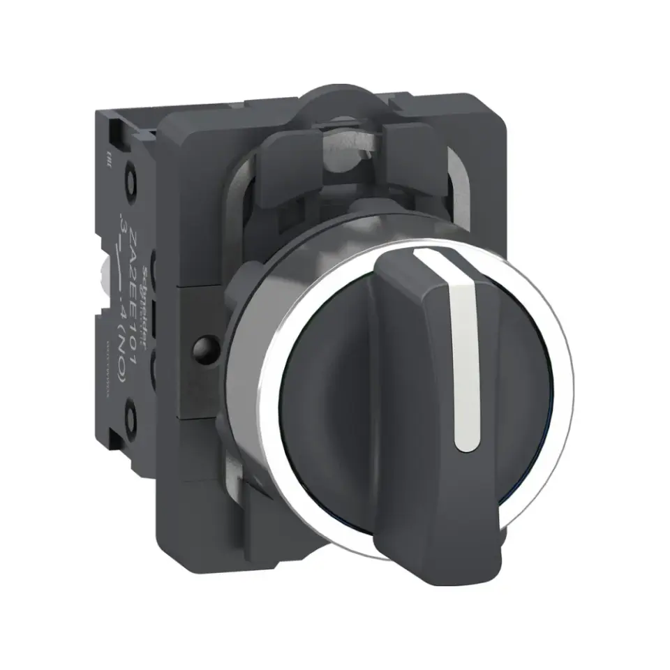 Schneider Electric XA2AD53, Harmony Stil 2, Siyah, Geri Dönüşlü Mandal Buton, 1-0-2 Konumlu, 2NA, 22mm