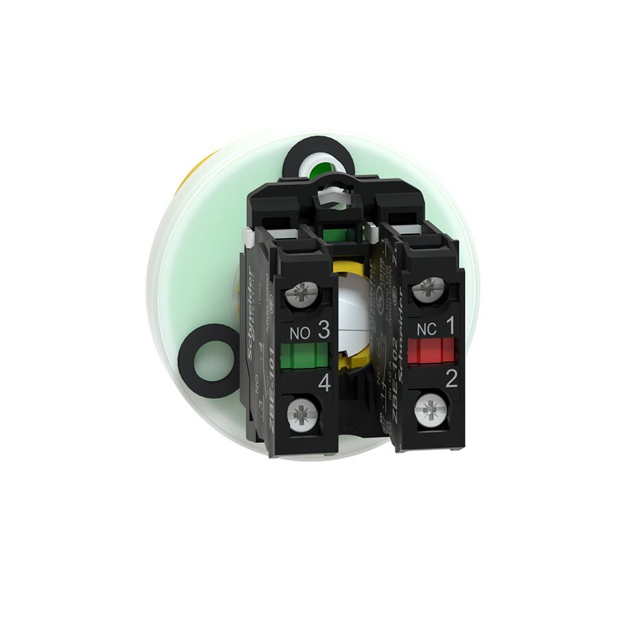 Schneider XB5AS84W3B5 Işıklı Acil Stop Butonu tetiklemeli, çevir, çek 24V AC/DC Buton ve Akseuarları